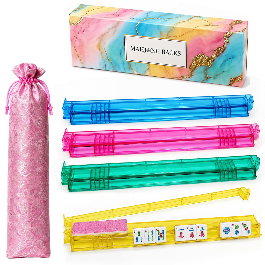 Non-Slip Mahjong Racks with Pushers Set W1603