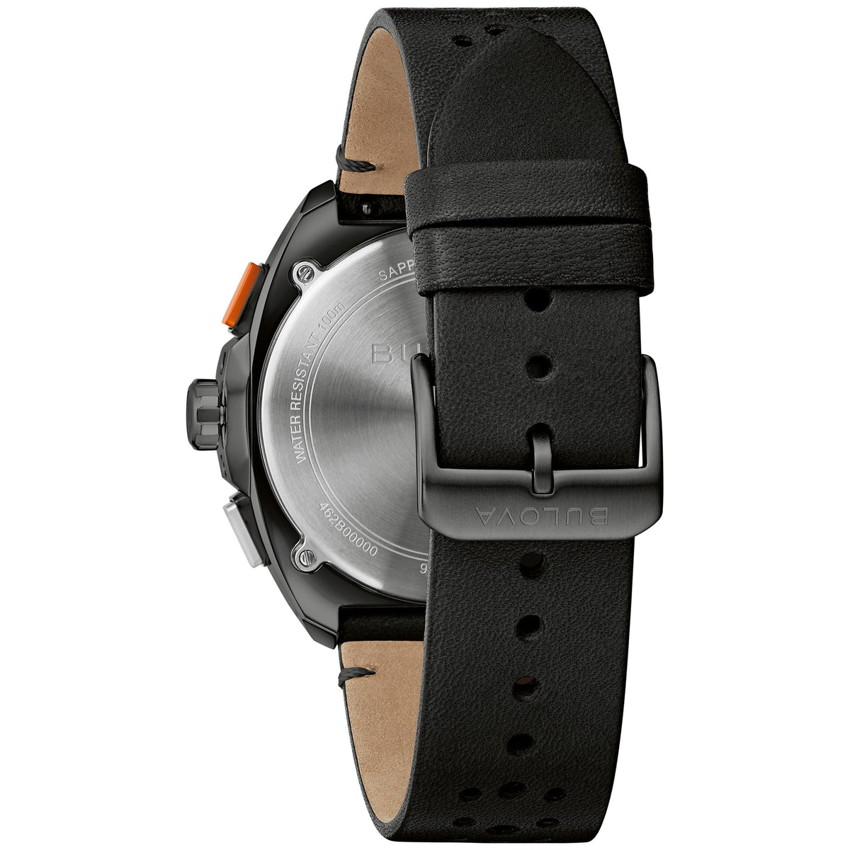Black Leather Chronograph Watch 42mm X360