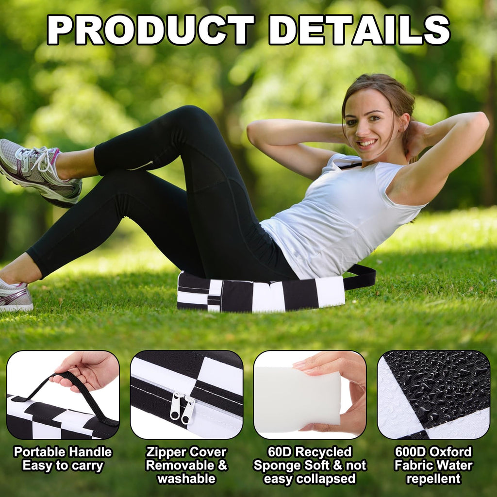 2 Pcs Extra Thick Portable Water-Repellent Stadium Seat Cushions with Handle P77133