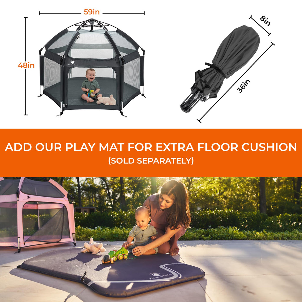 Portable Baby Playpen with Canopy H317937