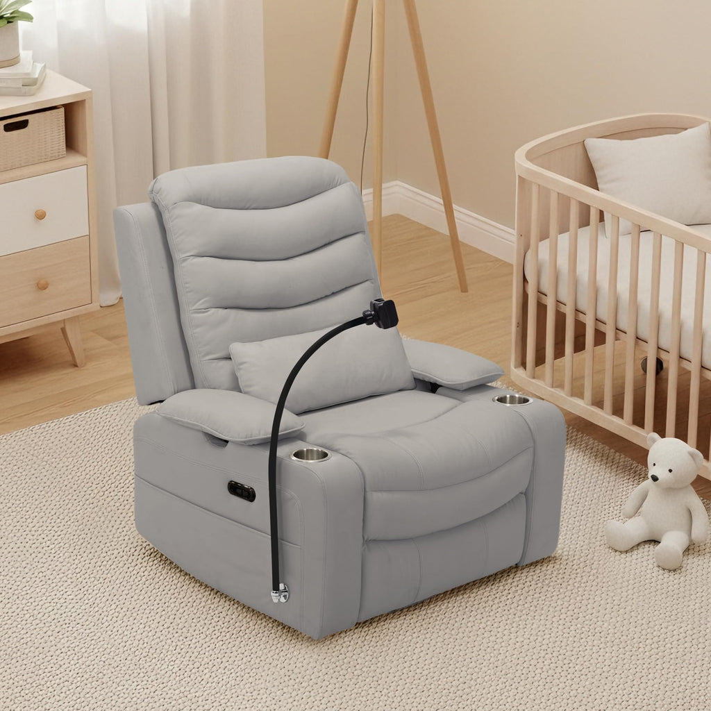 Grey Swivel Rocking Recliner F766