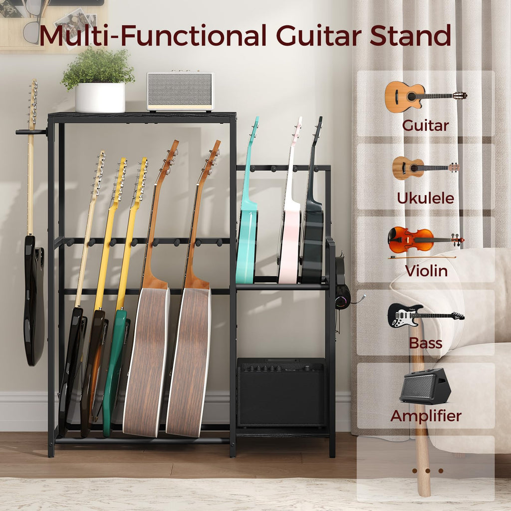 Guitar Stand, Multi-Guitar Rack, AMP Stand, Record Rack F110