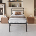 18 Inch Twin XL Black Metal Bed Frame with Headboard I3317