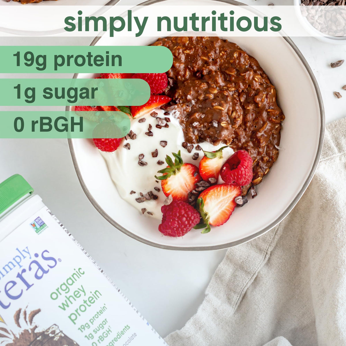 Organic Whey Protein Powder Dark Chocolate 12 Oz X2323