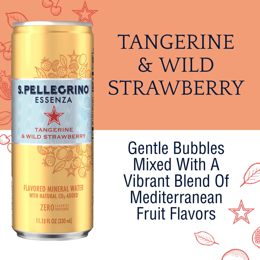 Tangerine & Wild Strawberry Sparkling Water 11.15 Fl Oz (Pack of 8) I32566