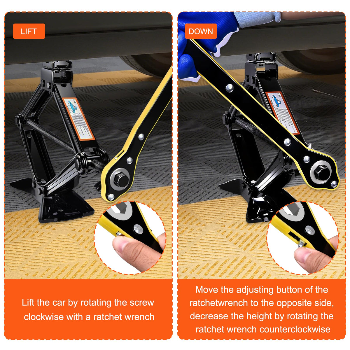 3T Scissor Jack Car Tire Changing Kit W573