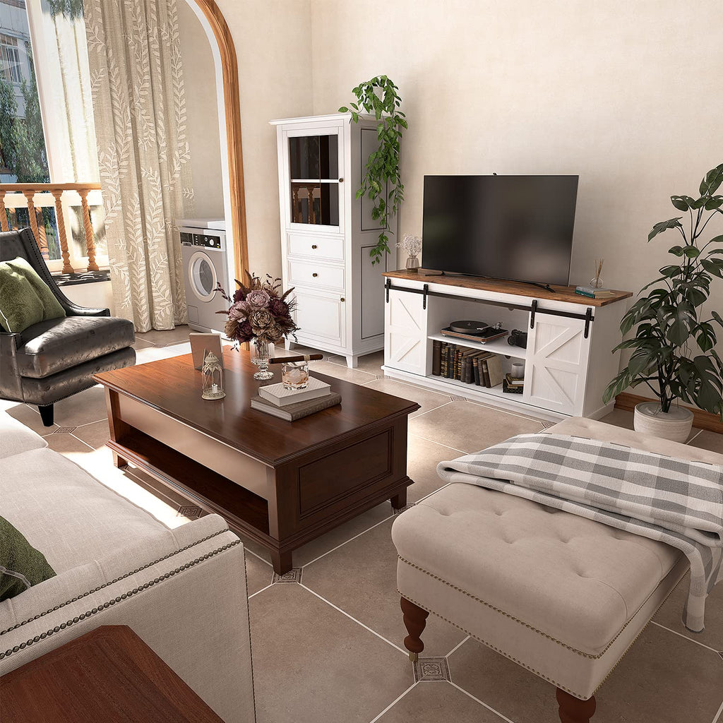 Bright White TV Stand for 65 Inch TV N856298