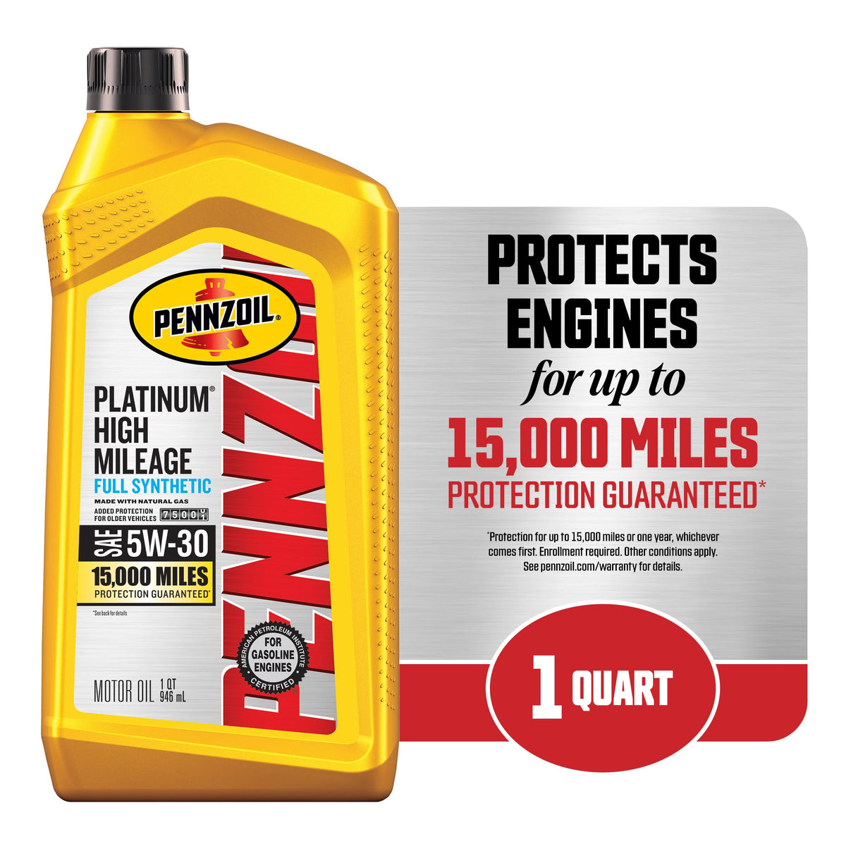 Full Synthetic 5W-30 High Mileage Motor Oil 1-Quart G629