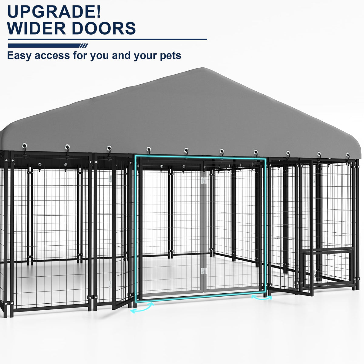 10X10FT Double Door Dog Kennel with Roof R432
