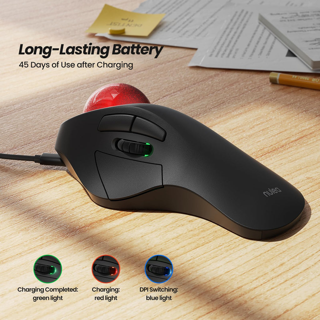 Wireless Ergonomic RGB Trackball Mouse R8265