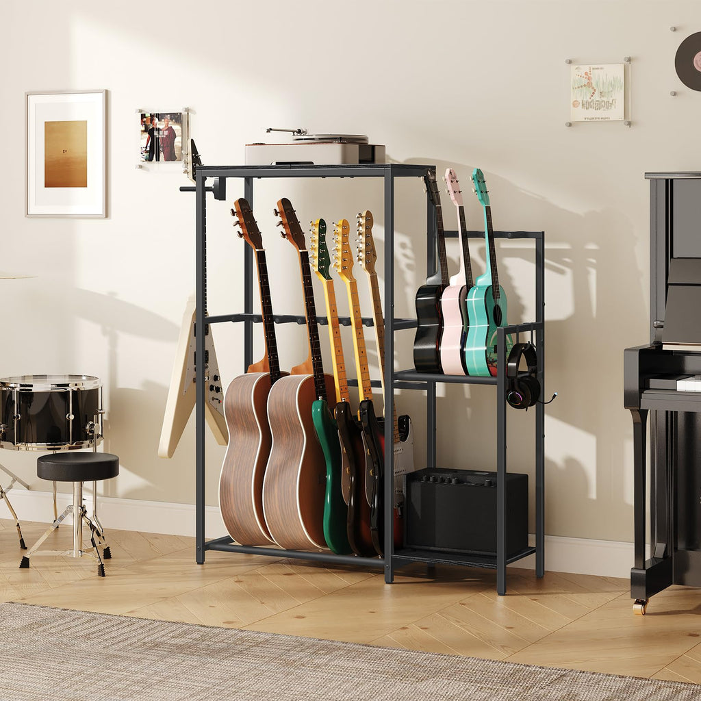 Guitar Stand, Multi-Guitar Rack, AMP Stand, Record Rack F110