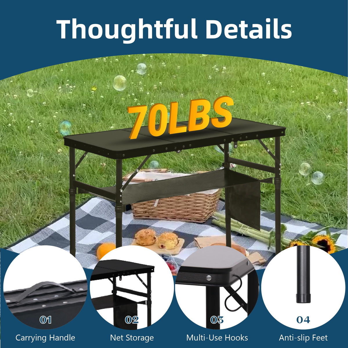 3 ft Folding Camping Table K635373