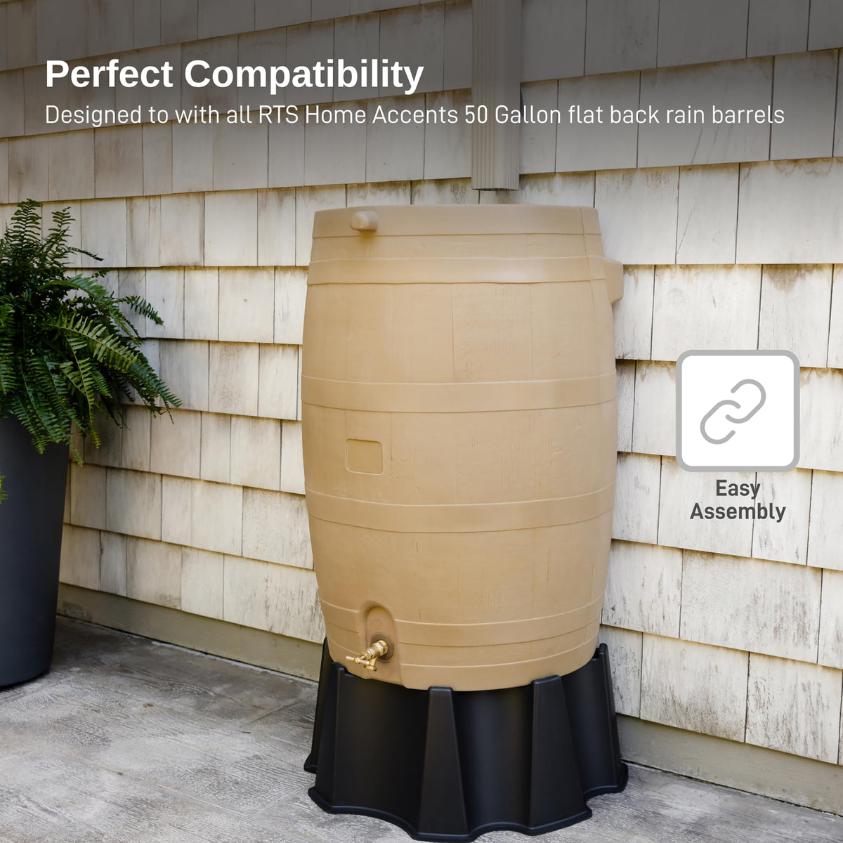 50-Gallon Black Rain Barrel Stand L4535