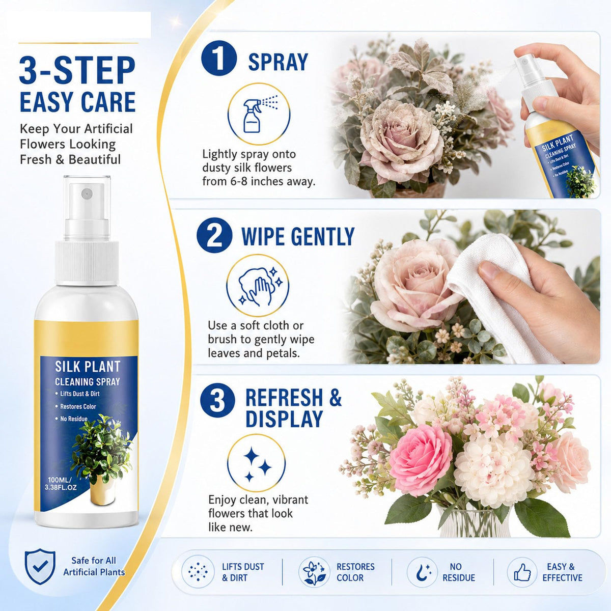 Artificial Flower Cleaning Spray, 9PCS M8277