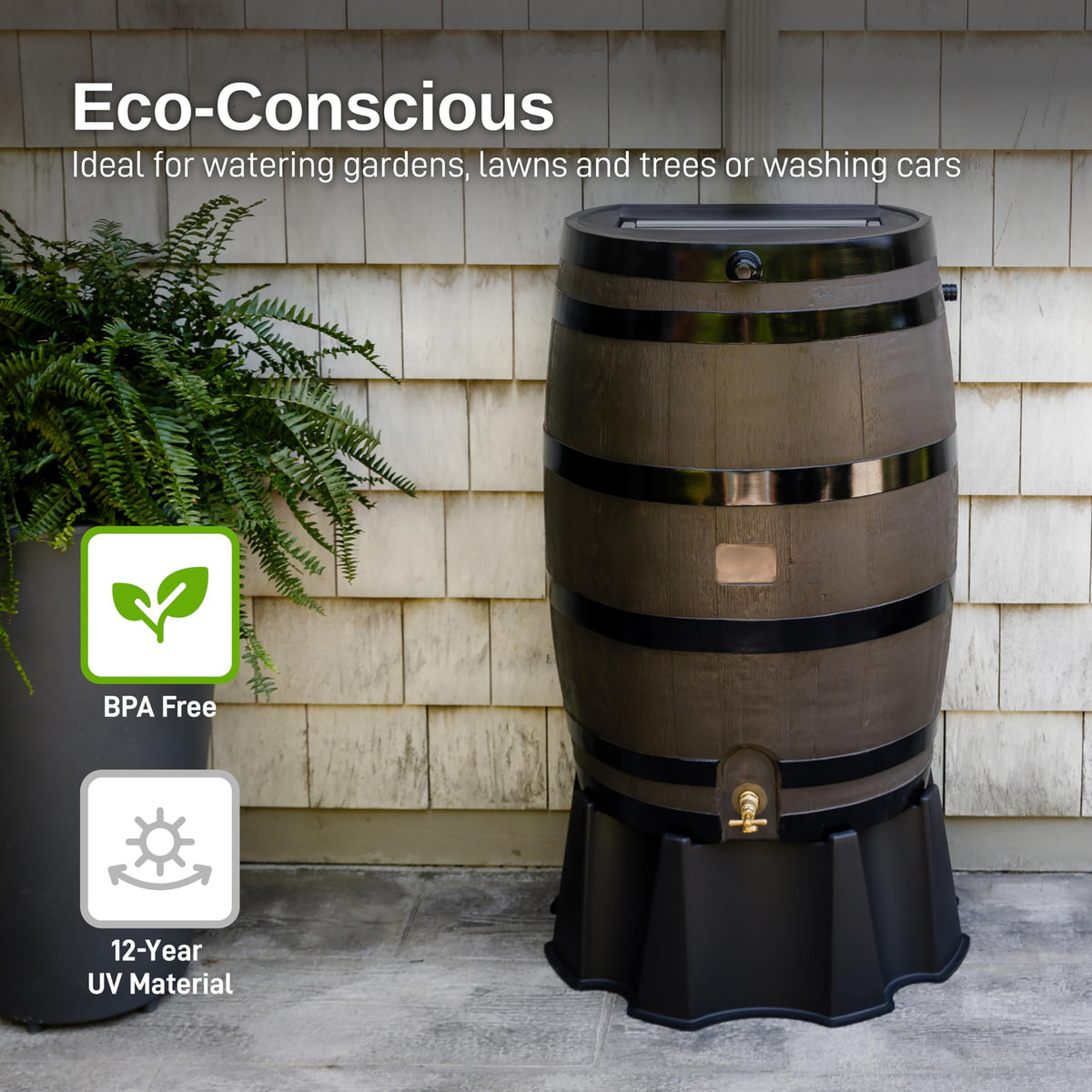 50-Gallon Black Rain Barrel Stand L4535