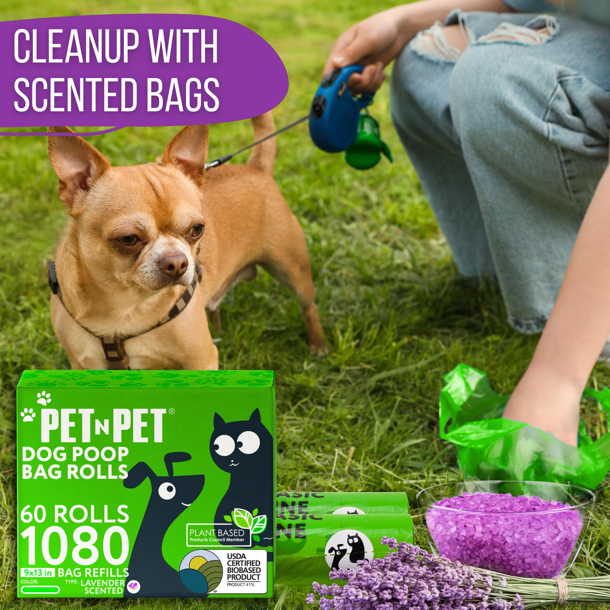Lavender Scented Dog Poop Bags 1080 Count G6553