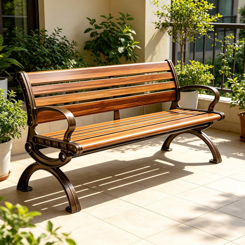 70" Aluminum Alloy Outdoor Bench with Armrest G507602