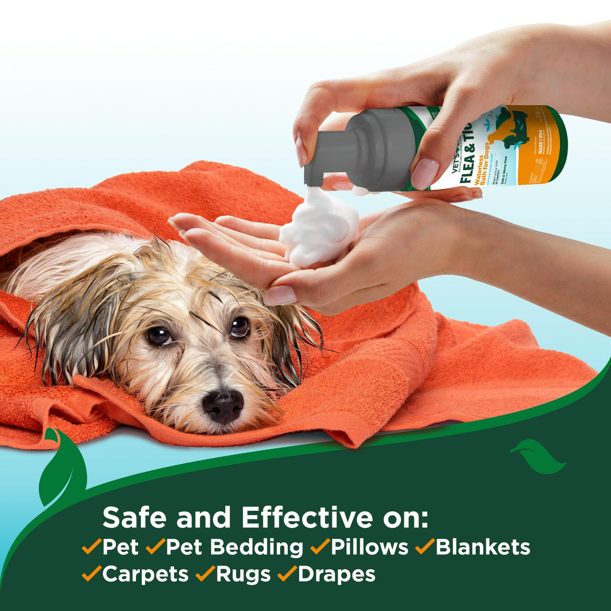 Waterless Flea & Tick Bath for Dogs 8 oz V107