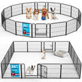24" Height 16 Panels Foldable Metal Dog Playpen with Door Q212181