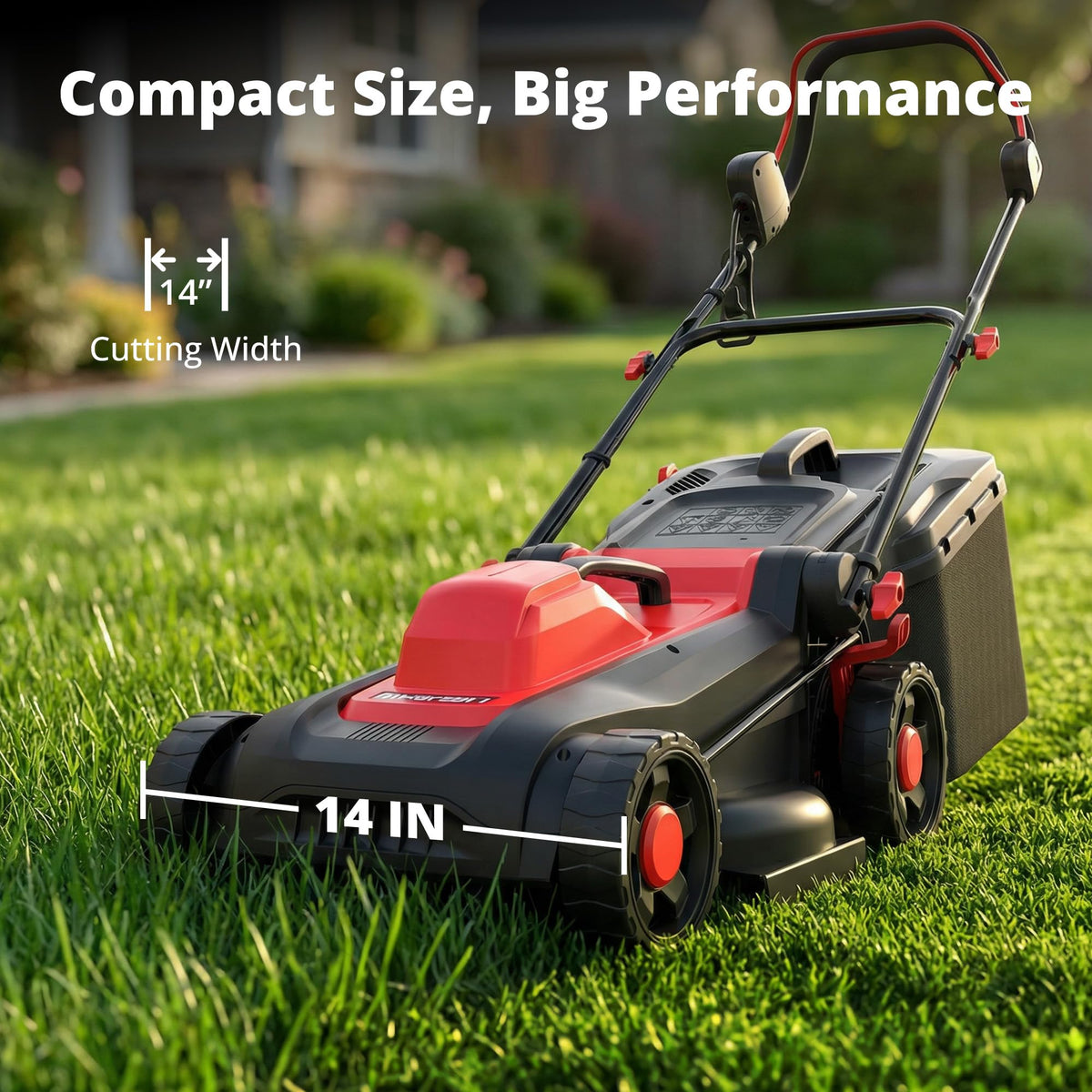 14" 2IN1 Corded Electric Lawn Mower with 10-Gallon Collection Bag S421