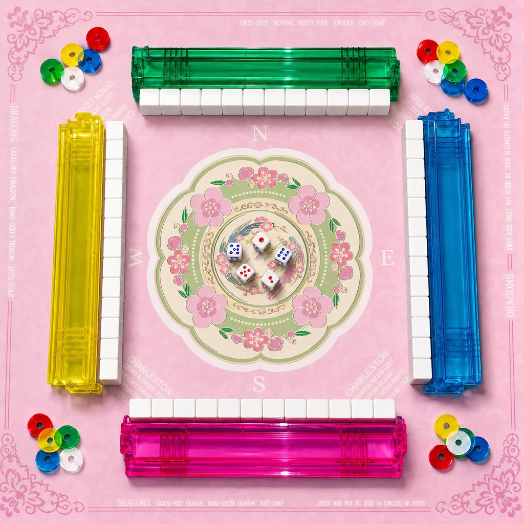 Non-Slip Mahjong Racks with Pushers Set W1603