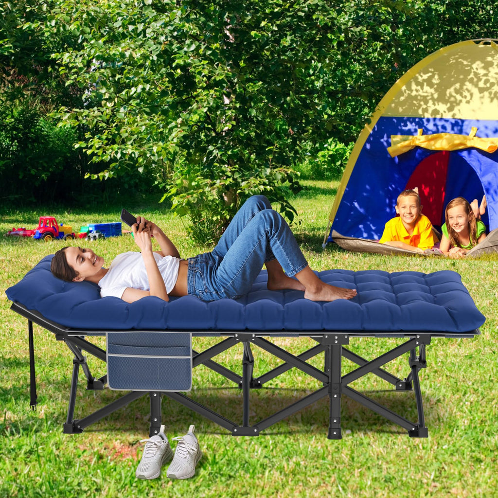 Oversized XXL Folding Camping Cot with Mattress and Pillow E8686
