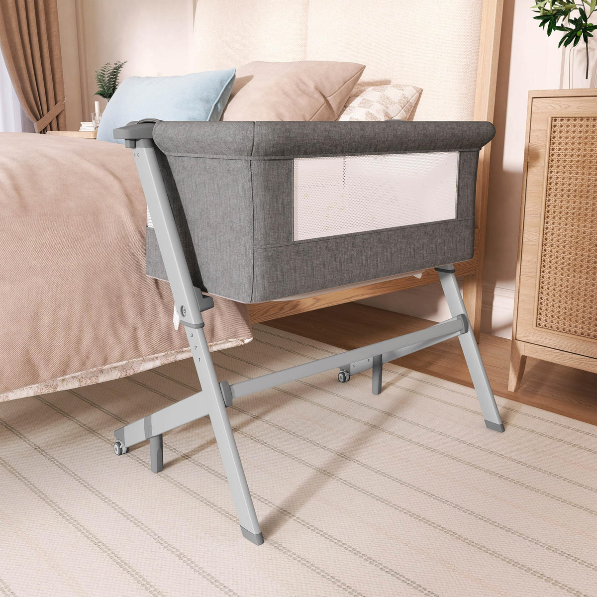 Grey Adjustable Height Bassinet & Bedside Sleeper X143