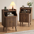 Mid Century Modern Nightstand Set of 2 with Charging Station Y97779