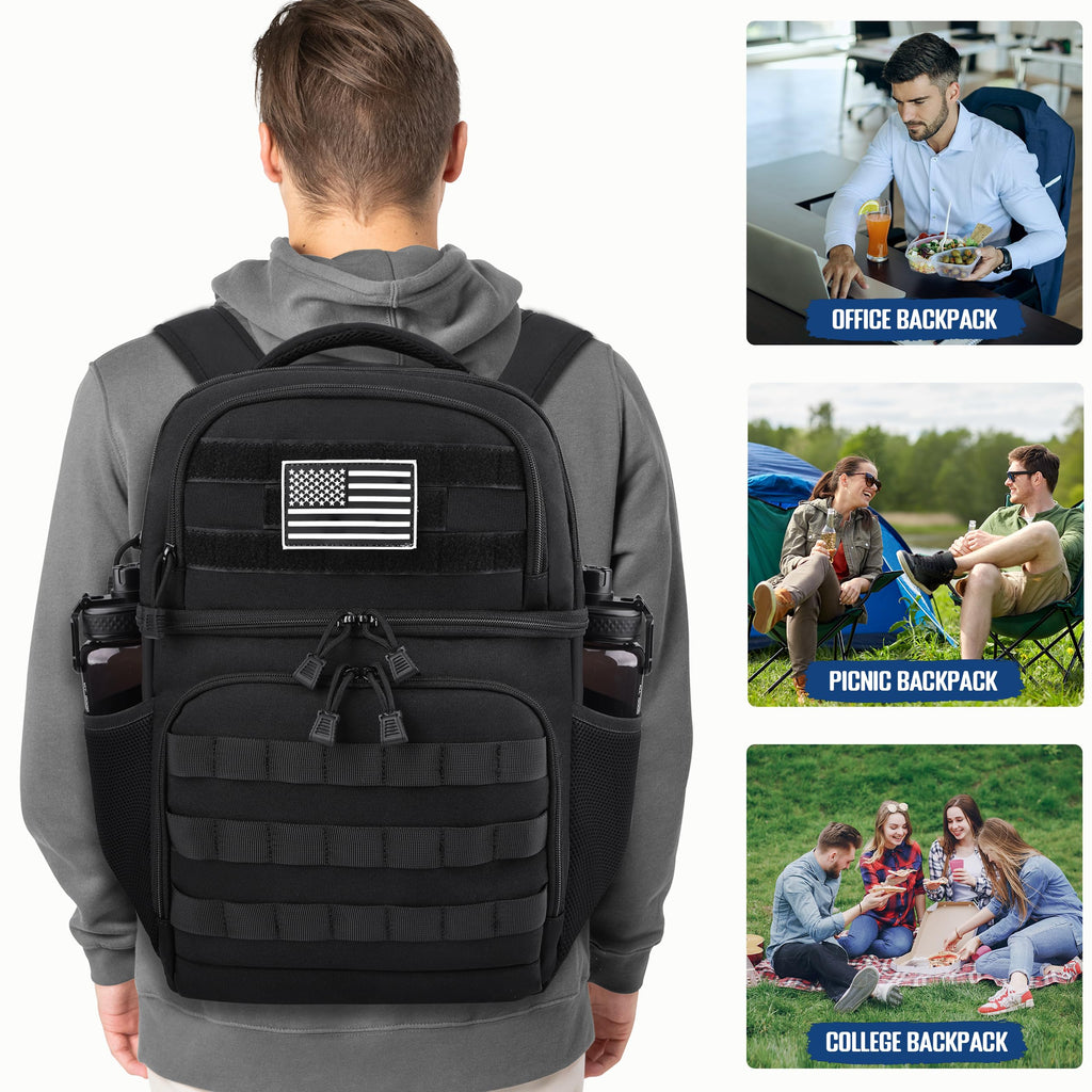 Black Insulated Leakproof Lunch Backpack X54422