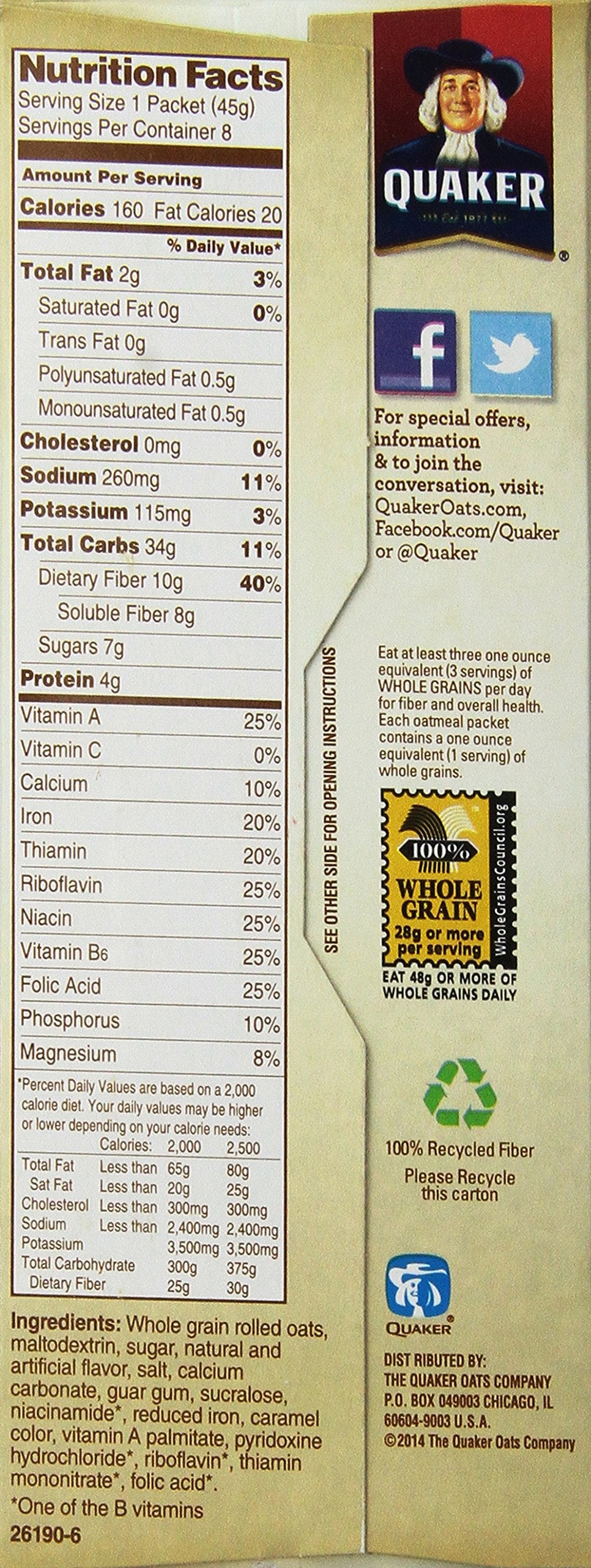 Instant Oatmeal Maple Brown Sugar 12.6-ounce Pack of 5 M993