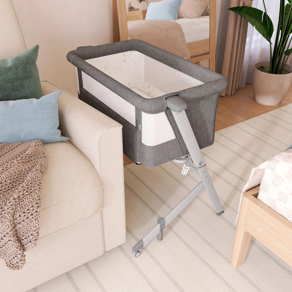 Grey Adjustable Height Bassinet & Bedside Sleeper X143