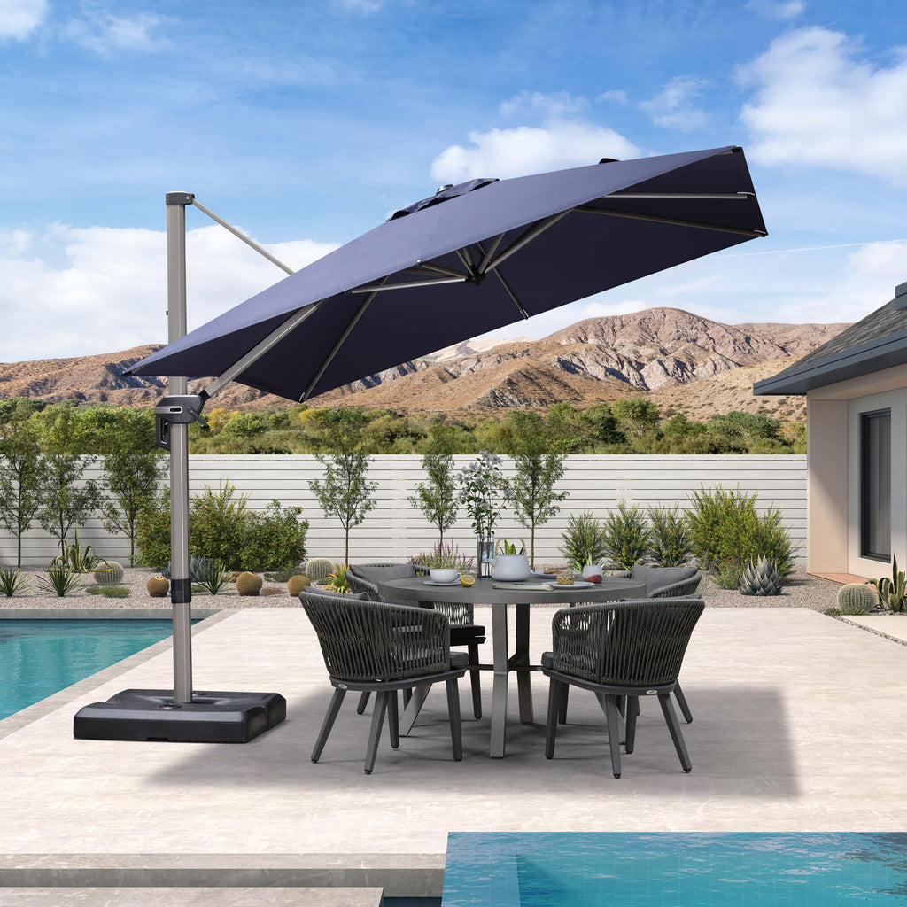 Navy Blue 9' x 9' Cantilever Umbrella P4643